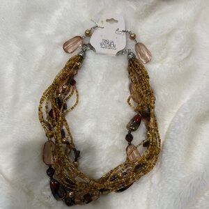 NWT Trisha Waldron Assorted Beads Branded Earrings and Necklace Set
